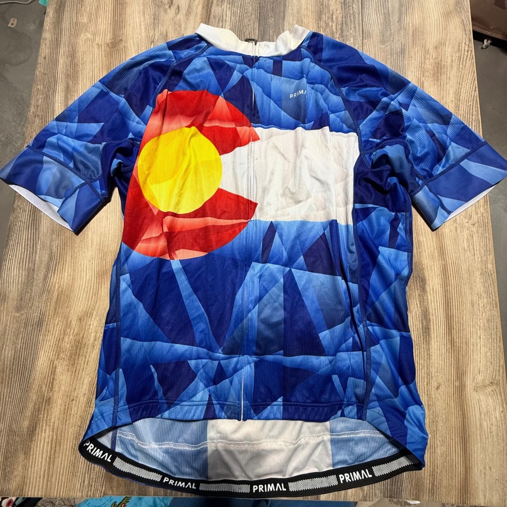 Primal Cycling Jersey Blue Colorado Flag Geometric Gorpcore 3XL